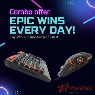 ECOMILES DRAGTALES Shroud War Gaming Keyboard and Emerald Mouse (Combo Offer) Combo Set
