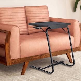 TABLE MAGIC Black Pro Executive Laptop Table with Footrest and Cup Holder Plastic Multipurpose Table