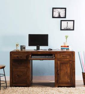 Balaji Wooden Jodhpuri Handcrafted Mango Wood Study Table Solid Wood Computer Desk