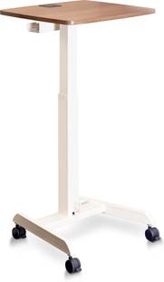 Frido Portable Standing Desk for Home & Office | Height-Adjustable, Lockable Wheels Solid Wood Workstation
