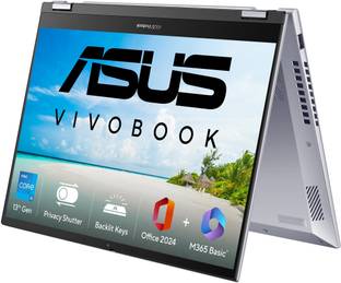 ASUS Vivobook S14 Flip (2025) with Office 2024 + M365 Basic* Intel Core i5 13th Gen 13420H - (16 GB/51...