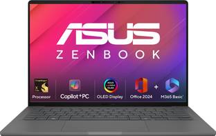 ASUS Zenbook A14 OLED (2025), MSO 2024 + M365 Basic, Metal Body, Backlit Keyboard, Qualcomm Snapdragon...