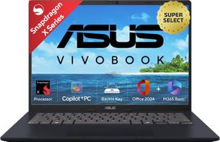 ASUS Vivobook 14 (2025) with Office 2024 + M365 Basic*, Qualcomm Snapdragon X - (16 GB/512 GB SSD/Wind...