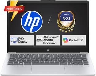 HP Omnibook 3 AMD Ryzen AI 5 Hexa Core 340 - (16 GB/512 GB SSD/Windows 11 Home) 15-fn0007AU Thin and L...