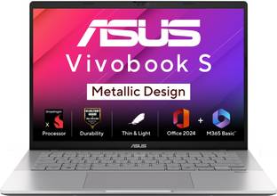 ASUS Vivobook S14 (2025) with Office 2024 + M365 Basic*, Metallic Design, Copilot+ PC Qualcomm Snapdra...