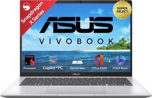 ASUS Vivobook 14 (2025) with Office 2024 + M365 Basic*, Qualcomm Snapdragon X - (16 GB/512 GB SSD/Wind...