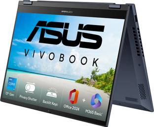ASUS Vivobook S14 Flip (2025) with Office 2024 + M365 Basic* Intel Core i5 13th Gen 13420H - (16 GB/51...