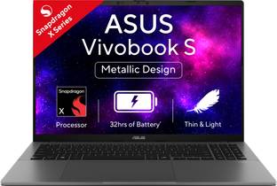 ASUS Vivobook S16 OLED (2025) with Backlit Keyboard, Metal Body*, Qualcomm Snapdragon X - (16 GB/512 GB SSD/Windows 11 Home) S3607QA-SH074WS Thin and Light Laptop