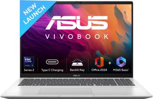 ASUS Vivobook 16 (2025) with Office 2024 + M365 Basic, AI PC Intel Core Ultra 5 - (16 GB/512 GB SSD/Wi...
