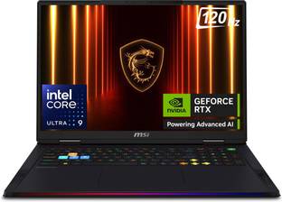MSI Raider 18 HX AI Intel Core Ultra 9 285HX - (64 GB/4 TB SSD/Windows 11 Home/24 GB Graphics/NVIDIA GeForce RTX 5090/120 Hz) Raider 18 HX AI A2XWJG-253IN Gaming Laptop