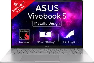 ASUS Vivobook S16 OLED (2025) with Backlit Keyboard, Metal Body*, Qualcomm Snapdragon X - (16 GB/512 GB SSD/Windows 11 Home) S3607QA-SH075WS Thin and Light Laptop