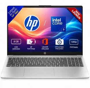 HP 15 with Office 2024 Intel Core 3 14th Gen 100U - (8 GB/512 GB SSD/Windows 11 Home) 15-FD0883TU Lapt...