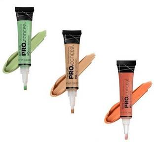 Kamz Beauty Best combo set of Hd pro Conceal Orange,Medium Beige,Green Concealer (Multi 24g) Concealer