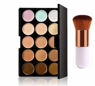 HUDA QUEEN 15 Shade Concealer Kit with Correctors & Round Stippling Brush Concealer