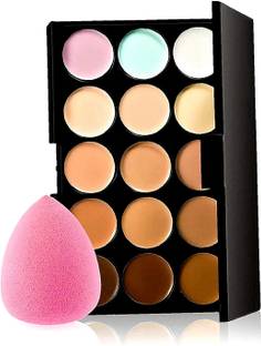 HUDA QUEEN Makeup Base Concealer Palette with Puff 15 Shades Concealer