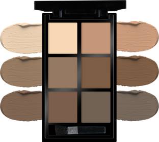 COLORS QUEEN Contour & Bronzer Palette with Brush, Matte Finish, Easy to Blend Creamy Texture Concealer