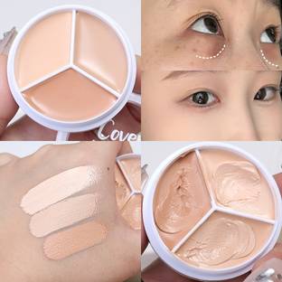 Latixmat 3-in-1 Cream Concealer Palette, Natural Coverage, Peach and Tan Shades  Concealer