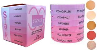 Crazy girl HD 5 in 1 Makeup Stack Concealer Blusher Highlighter Compact Bronzer Kit Palette Concealer