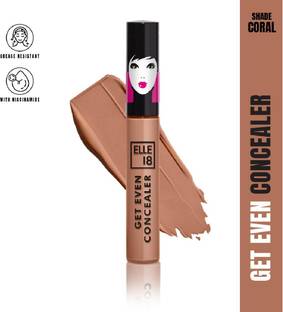 Elle 18 Get Even Concealer, Coral, Buildable Coverage,For Dark Spots & Fine Lines|5.4ml Concealer
