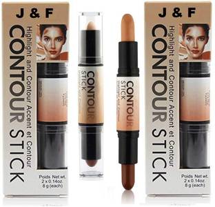 J & F Perfect Highlighter 2 in 1 Contour Stick ( Pack of 2 ) Concealer