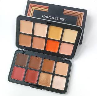 CARLA SECRET Professional 16 color Makeup Blush, Concealer, Highlighter & Creamy Palette Concealer