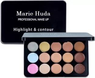 Marie Huda Beauty 15-Shade Highlighter & Contour Palette: Concealer, Blush for Face Makeup Concealer