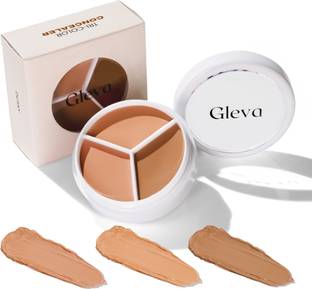 Gleva Tri Color Concealer, Waterproof, Lightweight & Long-Lasting, Covers Dark Circles Concealer