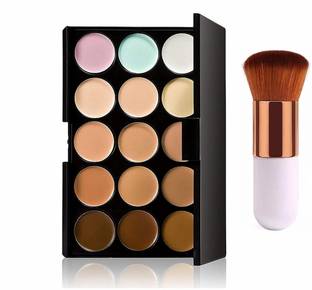 HUDA QUEEN 15 Color Concealer & Contour Palette for Face Sculpting + Brush Concealer