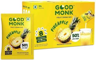 Good Monk Pineapple Instant Fruit Drink Mix, 50% Less Sugar with 8 Vitamins & Minerals