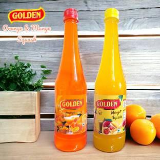 Golden Pure Natural Orange Squash & Mango Squash (650ml x 2)