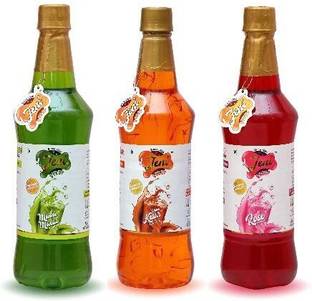 jeni Premium Milk Sharbat Pack of 3 Flavors - Mava Malai, Pure Kesar, Rose /Non-Fruit Sharbats Synthetic Syrup Combo/Gift Pack/Summer Combo (750 ml each) (750 ml, 750 ml, 750 ml, Pack of 3)