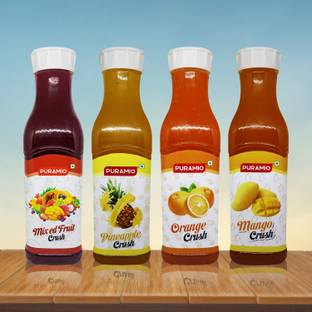 PURAMIO Fruit Crush Combo of- Mix Fruit, Pineapple, Orange & Mango