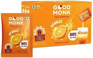 Good Monk Instant Natural Fruit Drink Mix, 50% Less Sugar, With 8 Vitamins & Minerals