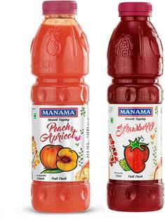 MANAMA Peach and Apricot Crush and Strawberry Crush, Topping for Cakes, Pies and Shakes
