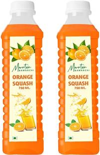 Mountain Bawarchi Pulpy Orange Squash Fruit Drink | Refreshing Orange Juice (Pack of 2)