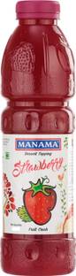 MANAMA Strawberry Fruit Crush, Dessert Topping for Ice Creams and Shakes, 1Litre
