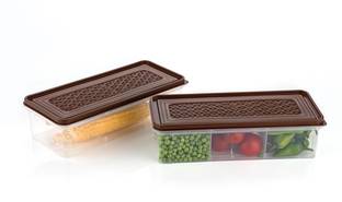 jay gatrad seller Plastic Vegetable Refrigerator Plastic Storage Box For Kitchen 3 Section Storage Basket