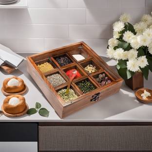 SearchForMerch Spice Set Glass, Wooden