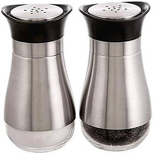 Shreeshann Salt & Pepper Set Glass, Stainless Steel