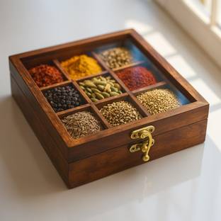 DAIVIKSDECOR Spice Set Wooden