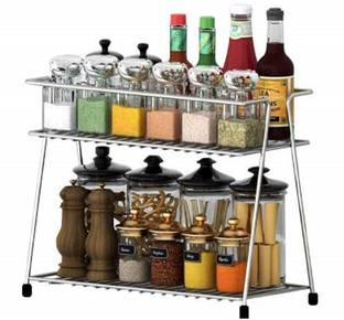 Fastro® Containers Kitchen Rack Steel Spice Rack Containers Kitchen Rack Steel Spice Rack 2 Tier