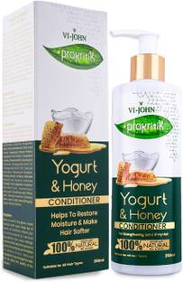 VI-JOHN PRAKRITIK Yogurt & Honey Conditioner, Restores Hair Moisture, Made With Natural Bio-Active