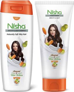 Nisha Shampoo (180 ml ) & Conditioner (180 ml) Combo for Smooth & Silky Hair Almond