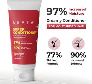 ARATA Moisturizing Super Conditioner for Dry & Frizzy Hair with Keratin & Rice Water