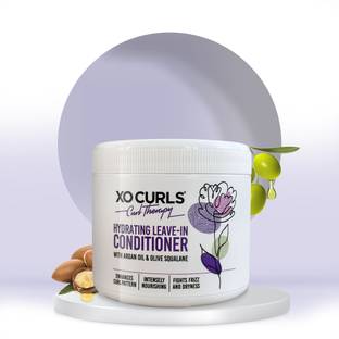 XO Curls Hydrating Leave-in Conditioner with Argan Oil-Olive Squalane,Frizz free Curls