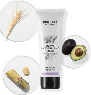 BRILLARE Heavy Moisturising Hair Mask For Dry, Frizzy Hair, Wheat Protein & Avocado Fruit, Conditioner 125 g