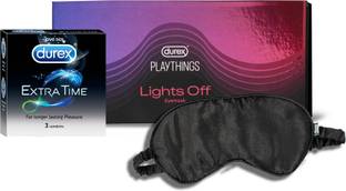 DUREX Extra Time Condom 3s And Playthings Lights Off Eye Mask Combo