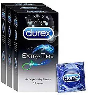 DUREX Extra Time Condoms, Pack of 3 (30 Sheets) Condom