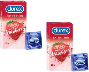 DUREX STRAWBERRY FLAVOUR CONDOM FOR MEN 10 X PACK OF 2 PCS Condom