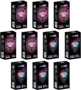 NottyBoy Ribbed, Dotted, Contour and over Time Long Lasting Delay Combo Pack Condom